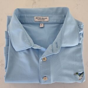 Peter Millar Summer Comfort Blue Polo Shirt Men’s Size Large
